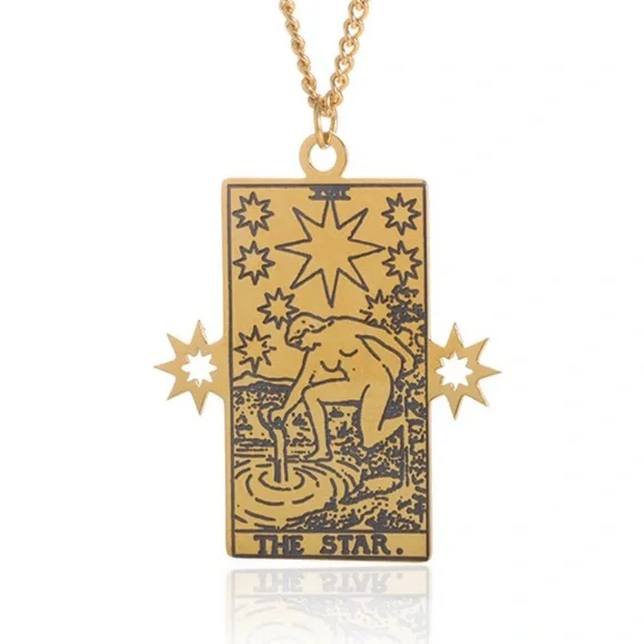 ⚫️𝟲𝟱%𝗢𝗙𝗙|𝗯𝘂𝗻𝗱𝗹𝗲𝘀𝟯+⚫️ ⚜️[𝟯/$𝟭𝟴]⚜️Star Tarot Steel Necklace NEW - Picture 8 of 10